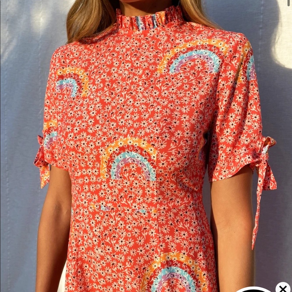 Short Sleeve Rainbow Happy Dress